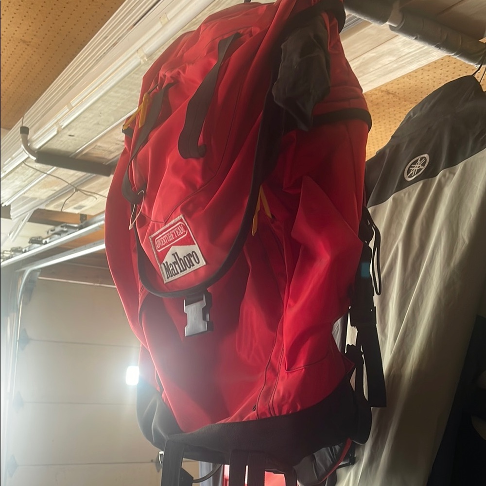 Marlboro Red Backpack Modern Practical Design